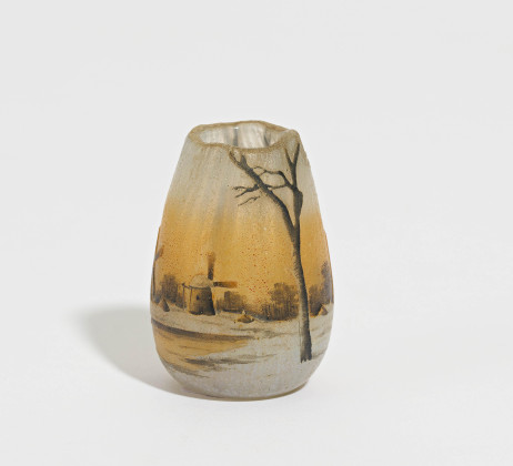 Miniature vase with winter landscape