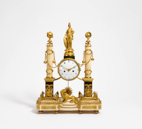 Large portico clock with Minerva