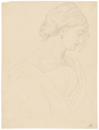 Girl's Head in Profile to the Right