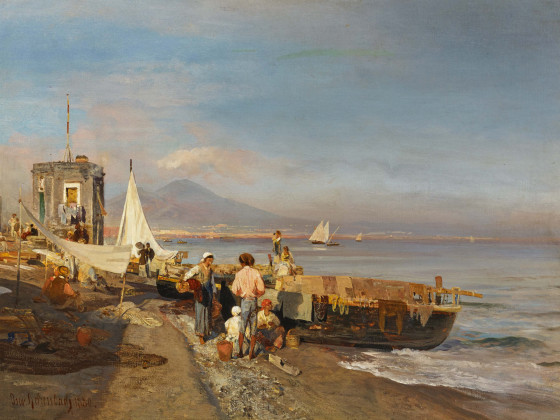Washerwomen on Beach outside Naples