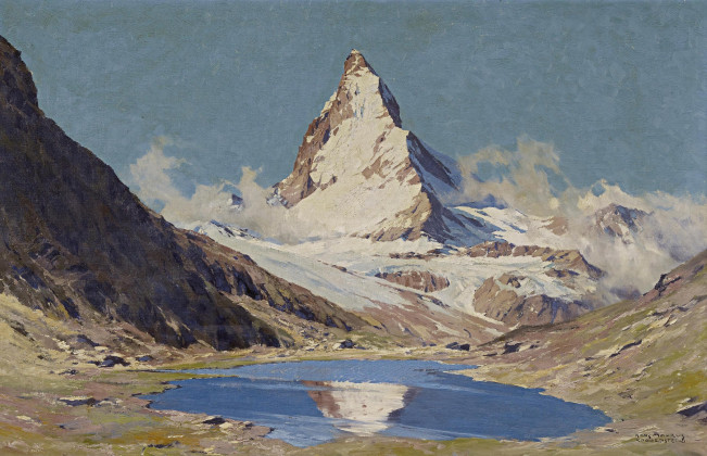 Blick über den Riffelsee auf das Matterhorn