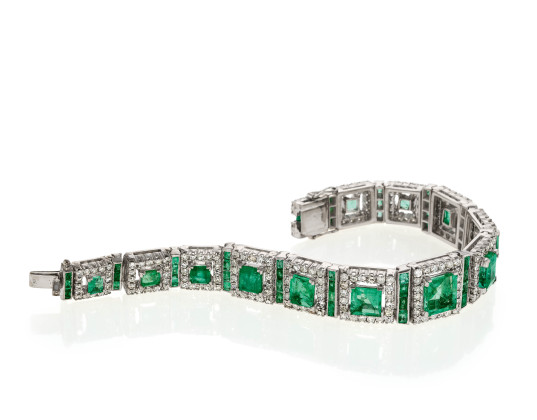 Prächtiges Smaragd-Diamant-Armband