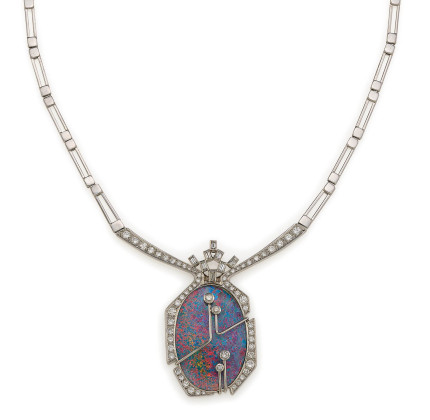 Opal-Diamond-Necklace