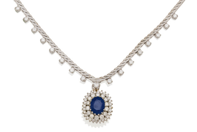 Saphir-Diamant-Collier