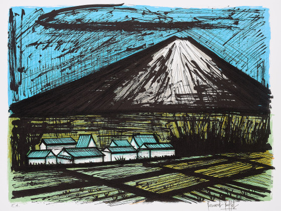 Le Fuji et les rizières (Aus: Le Voyage au Japon)