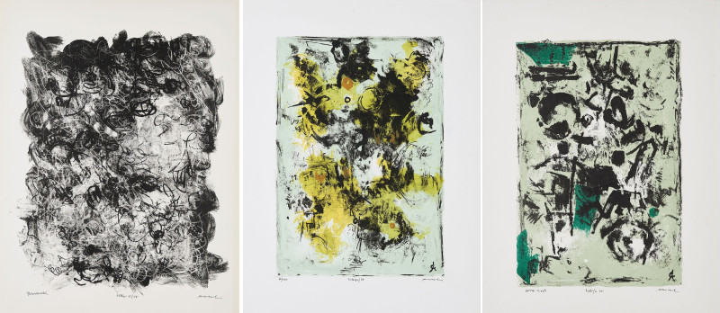 Konvolut von 3 Lithografien