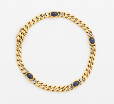 Gemstone-Curb Chain-Bracelet