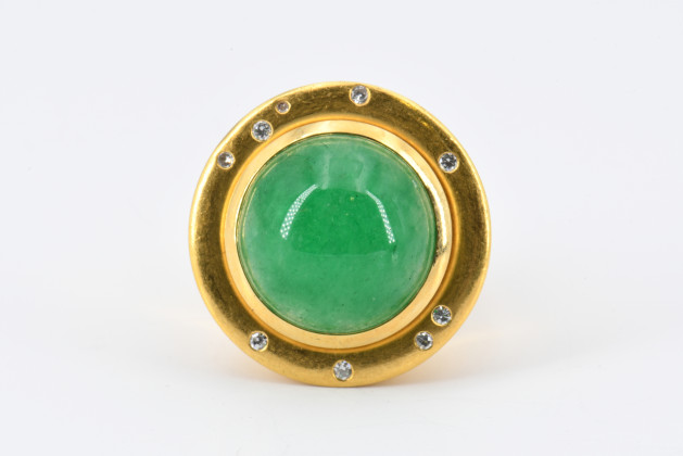 Jade-Diamant-Ring