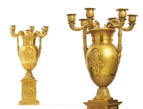 Paar exquisite Leuchter in Vasenform Empire
