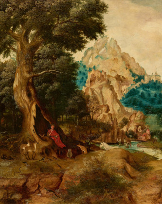 Berglandschaft mit Szenen aus dem Leben von Johannes dem Täufer