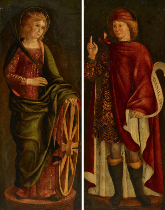 Zwei Gemälde: Die Heilige Katharina von Alexandrien und der Prophet Daniel