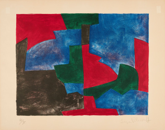 Komposition in Grün, Rot und Blau