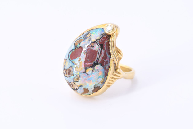 Boulder-Opal-Diamant-Ring