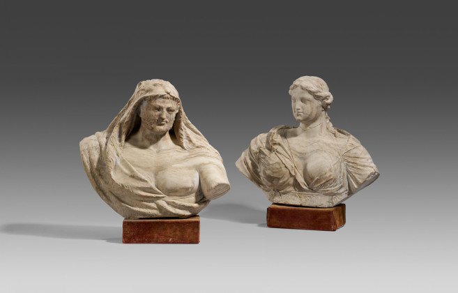 Zwei Skulpturen: Herkules und Omphale