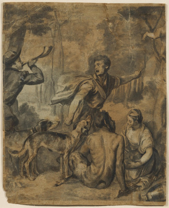Teilkopie nach Tizians Jupiter und Antiope im Pariser Louvre