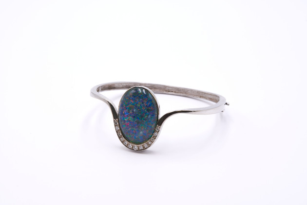 Opal-Diamant-Armreif