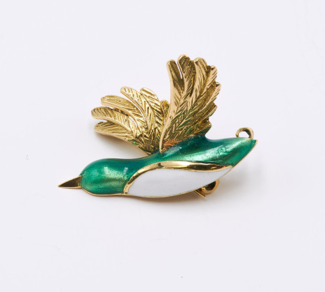 Duck Enamel Brooch