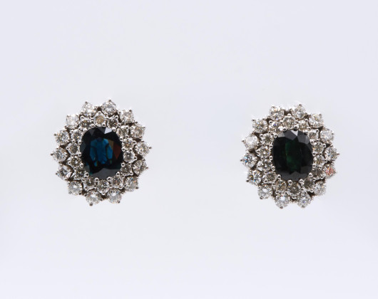 Gemstone Diamond Ear Studs/Clips