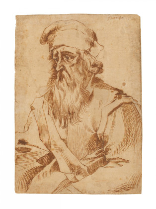 Porträt eines bärtigen Mannes mit Mütze