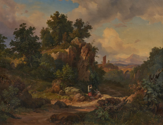Italian Mountain Landscape with Family at Rest