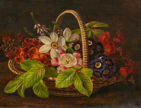 Raffia Basket with Flowers