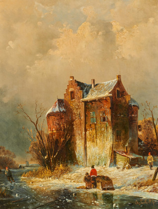 Winter Day at a Dutch Castle by the Canal