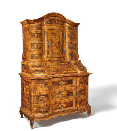 Magnificent Baroque Writing Cabinet à Trois Corps from a Prince-Bishop's Estate