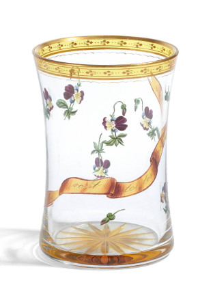 Glass "Elles sont toutes pour Vous" with pansy décor