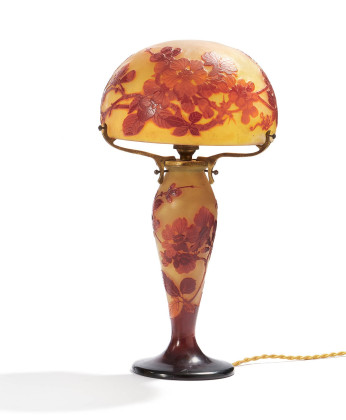 Small Table Lamp with Cherry Blossom Branches