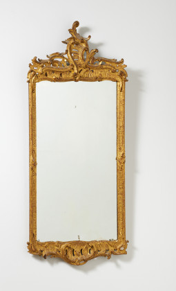 Mirror with cartouche finial