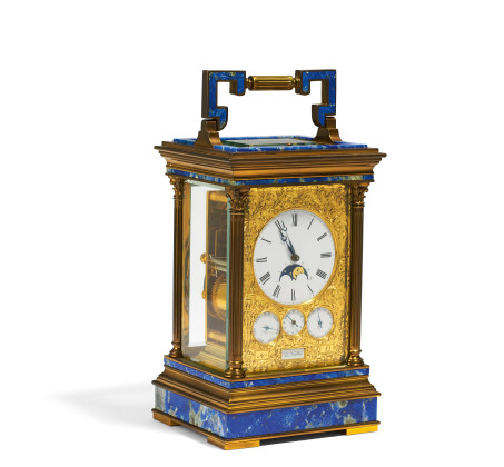 Table clock with lapis lazuli