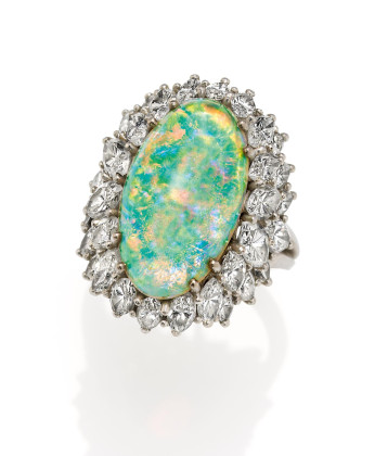 Opal Diamond Ring