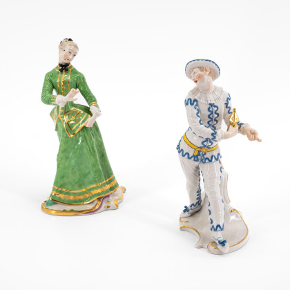 Julia und Pierrot mit Laterne aus der 'Commedia dell'Arte'