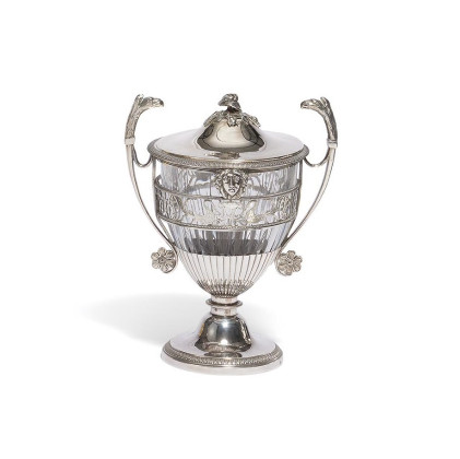 FOOTED-SILVER SUGAR VESSEL WITH MASCARONS
