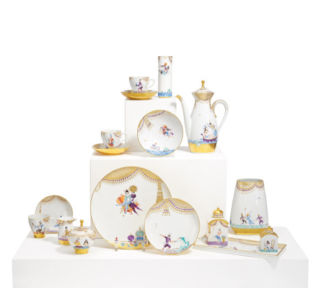 PORCELAIN COFFEE AND CAKE SERVICE 'THE ARABIAN NIGHTS' FOR SIX