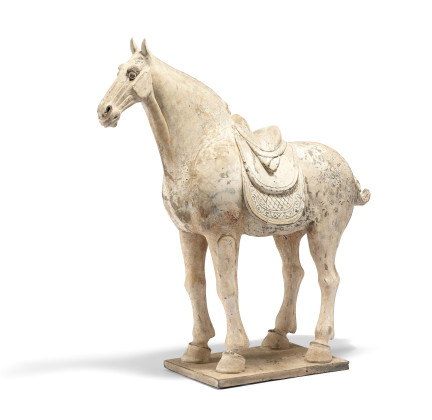 POTTERY FIGURINE OF A STANDING HORSE