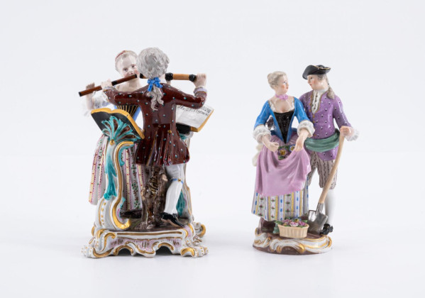 Pair of gardeners and flute duet