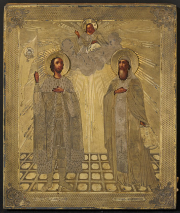 Ikone mit zwei Heiligenfiguren