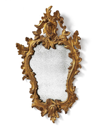 CARTOUCHE-SHAPED WOODEN MIRROR