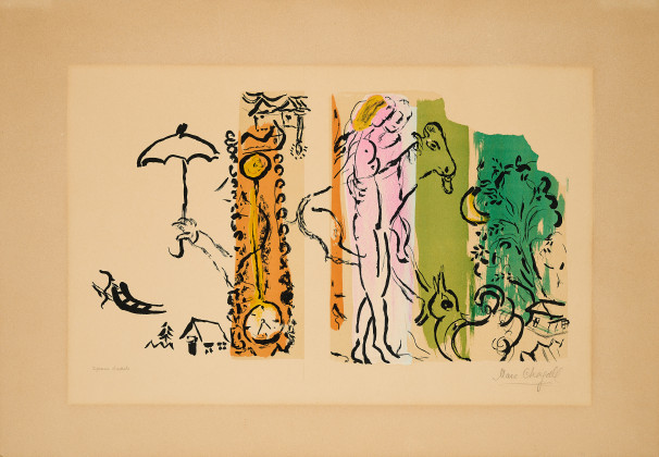 Paysage aux Isbas (Aus: Chagall par Jacques Lassaigne)