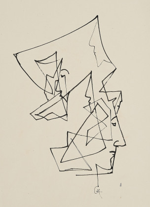 Gesichter in geometrischen Formen