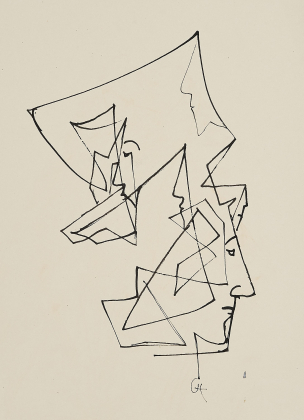 Faces in geometric shapes