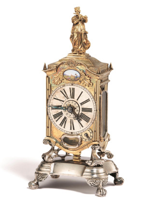 EXCEPTIONAL BRASS TABLE CLOCK