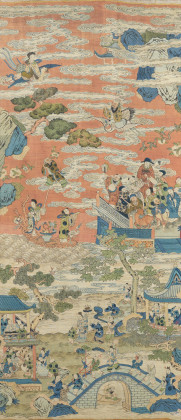 TEXTILE KESI WITH THE EIGHT IMMORTALS
