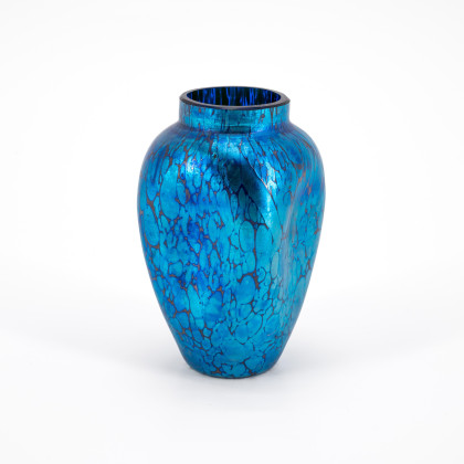 SMALL ELECTRIC-BLUE FAVRILE-GLASS VASE