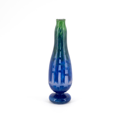 GLASS SOLIFLOR VASE WITH DECOR 