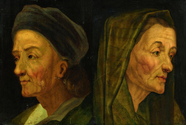 Zwei Gemälde: Damen- und Herrenporträt