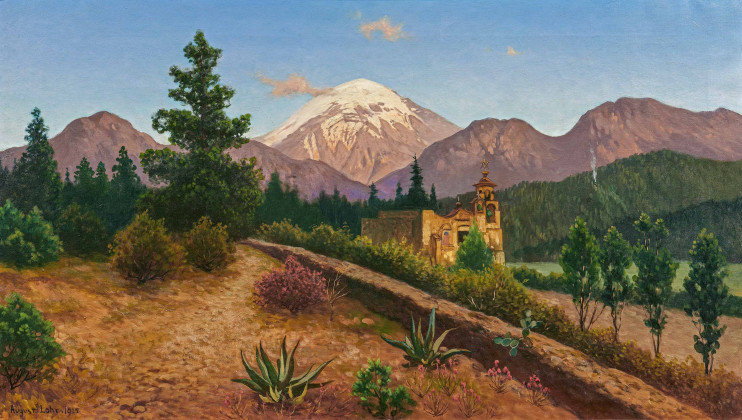 Mountain Landscape in Mexico with Popocatepetl