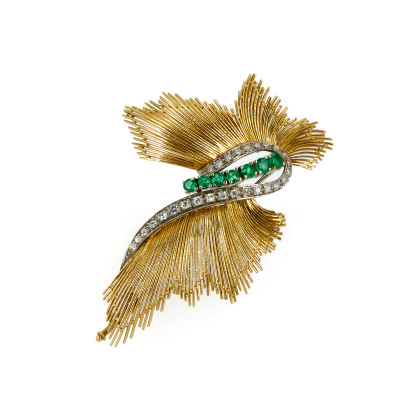 Emerald-Diamond-Brooch