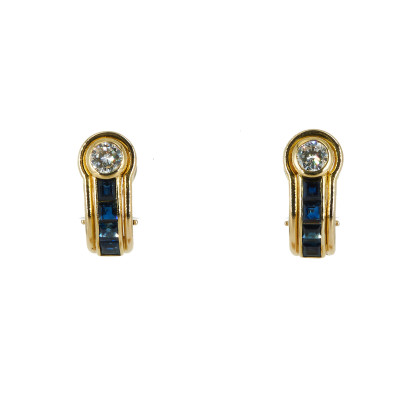 Gemstone Diamond Ear Stud Clips